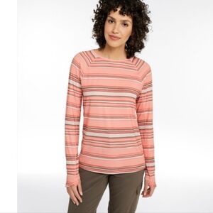 L.L. Bean Everyday Sunsmart  Long Sleeve Stripe Outdoor Hiking Camping Shirt